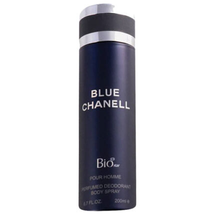 اسپری مردانه بیو استار مدل Bleu Chanel با رایحه‌ای خنک و تلخ و ترکیبی از نت‌های چوبی و مرکباتی. عطری شیک و جاودانه، مناسب برای تمام فصول و هر موقعیتی.
