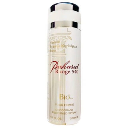 اسپری بیو استار مدل Baccarat 540 با رایحه‌ای گرم و شیرین و ترکیبی از نت‌های کهربایی و چوبی. عطری لوکس و خاص، مناسب برای زنان و مردان در فصول سرد.